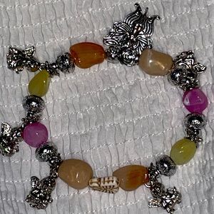 Crystal angel charmed bracelet